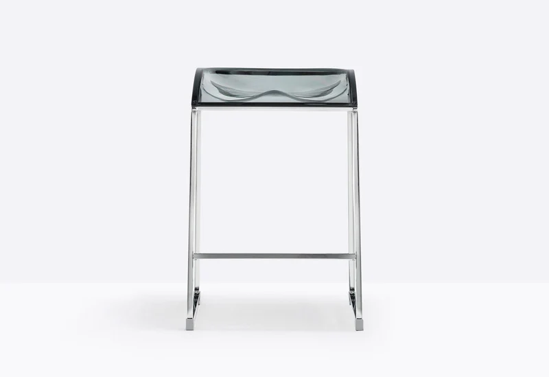 Design Barhocker grau-Silber, Sitzhöhe 65 cm