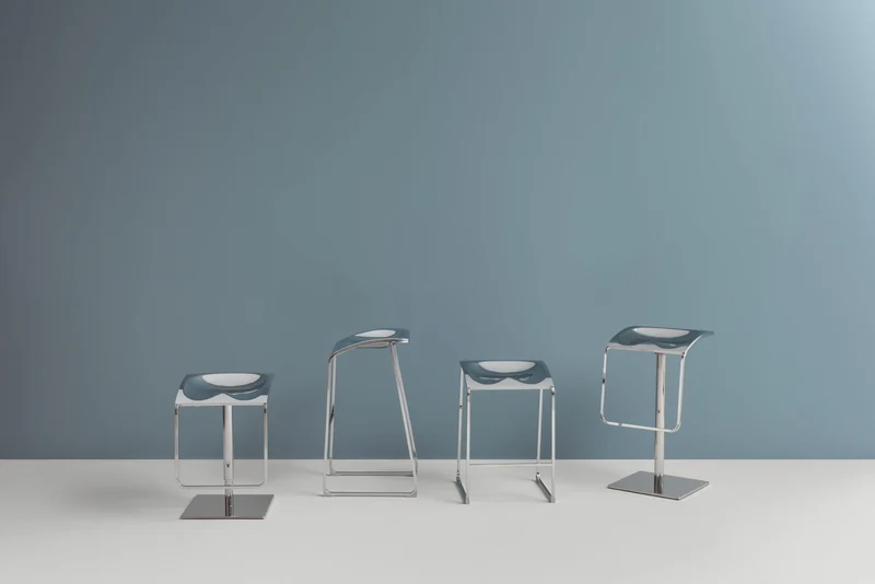 Design Barhocker grau-Silber, Sitzhöhe 65 cm