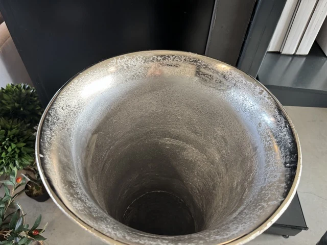Bodenvase Silber Metall, Vase Aluminium, Höhe 140 cm