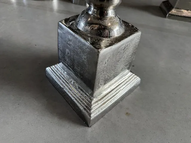 Vase Silber Metall, Vase Aluminium, Höhe 84 cm