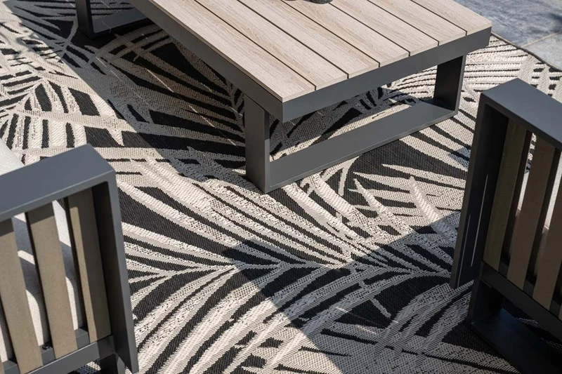 Gartencouchtisch anthrazit-grau, Gartenmöbel Garten-Couchtisch, Länge 130 cm