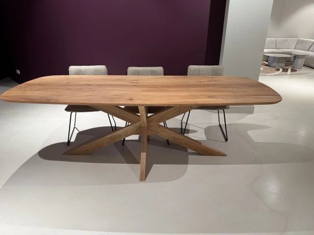Esstisch Massivholz Natur-Farbe, Tisch Holz-Natur, Länge 200 cm
