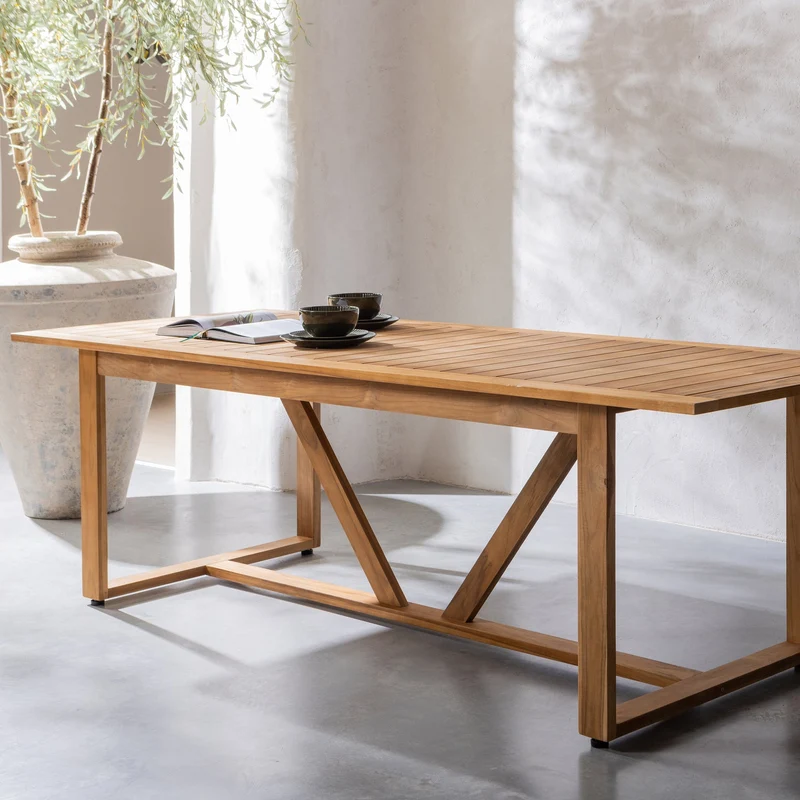 Gartentisch Holz Teak, Gartenesstisch Teakholz, Länge 240 cm
