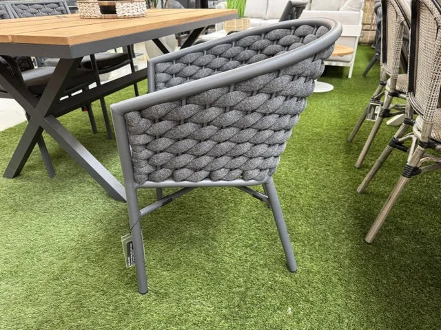 Gartenstuhl grau, Gartenstuhl Textil-Metall