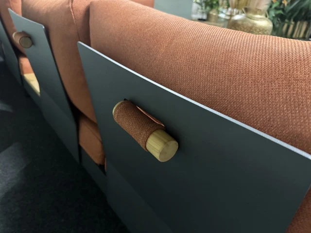 Lounge-Sofa anthrazit-Terracotta, Eck-Gartensofa Terracotta, Lounge anthrazit-Terracotta, Breite 245 cm