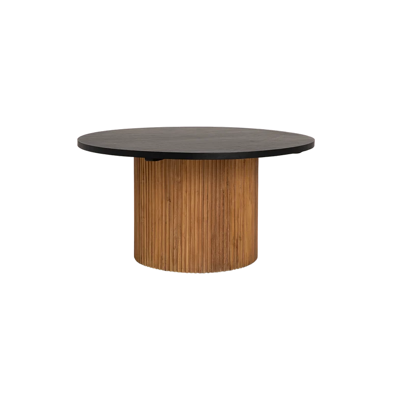 Esstisch rund Holz, runder Tisch schwarz-braun, Durchmesser 130 cm