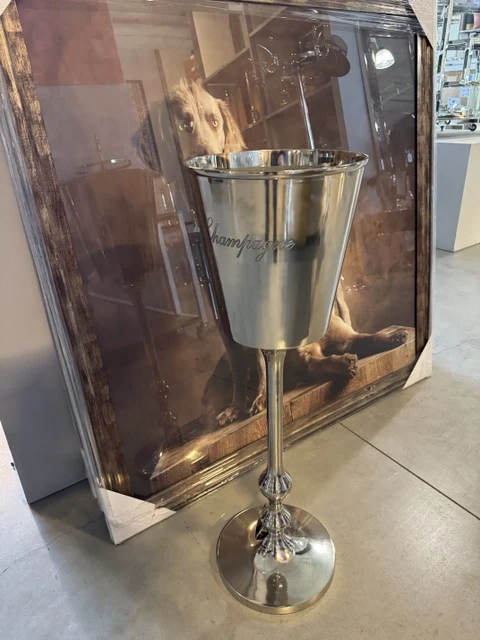 Champagnerkühler Silber, Weinkühler Silber, Sektkühler Silber, Durchmesser 30 cm