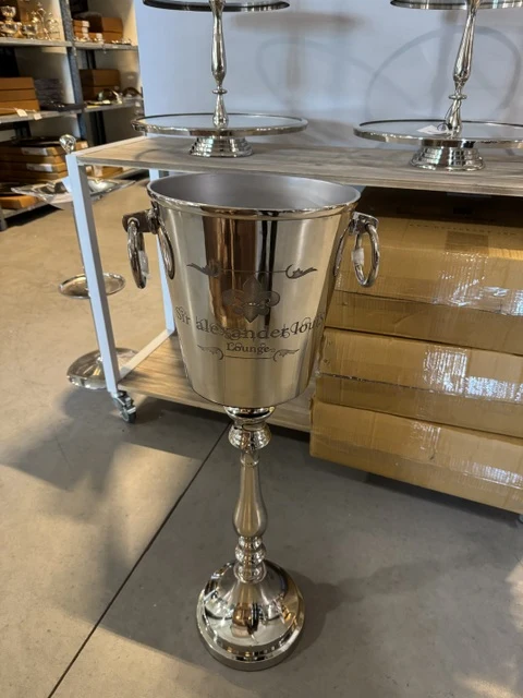 Weinkühler Silber, Sektkühler Silber, Champagnerkühler Silber, Durchmesser 30 cm