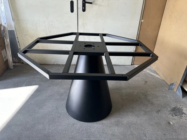 Tischgestell schwarz für einen runden Tisch, Tischfuß schwarz, Tischgestell schwarz rund, Breite 55-110 cm