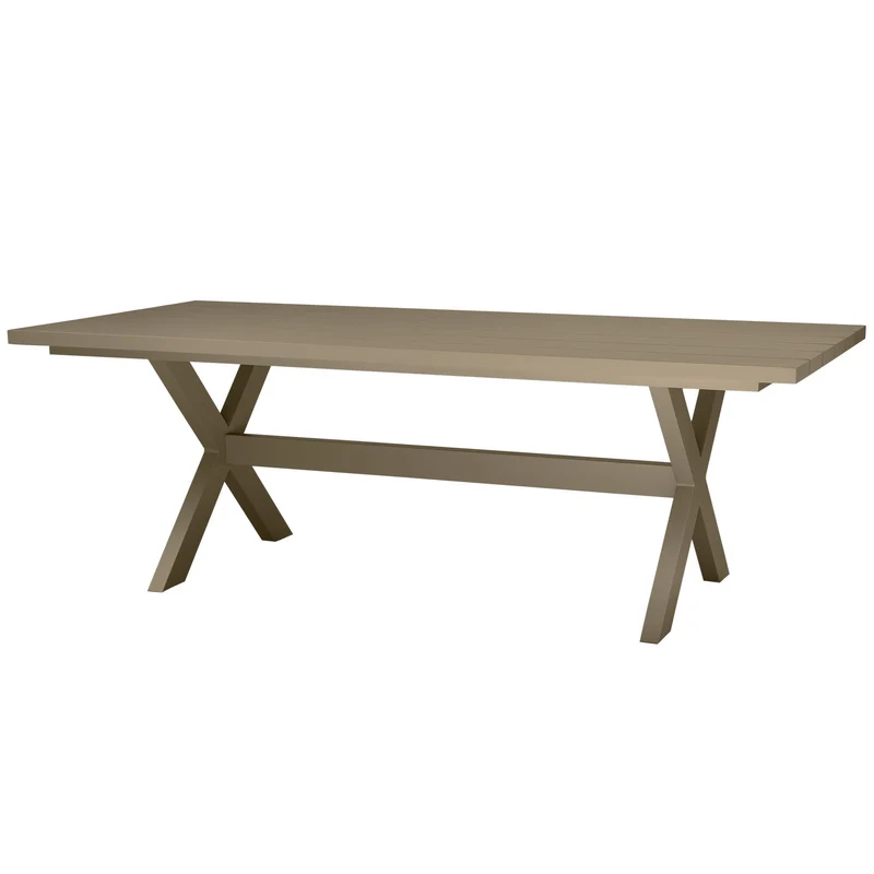 Gartentisch grün-grau Aluminium, Gartenesstisch Aluminium, Länge 220 cm