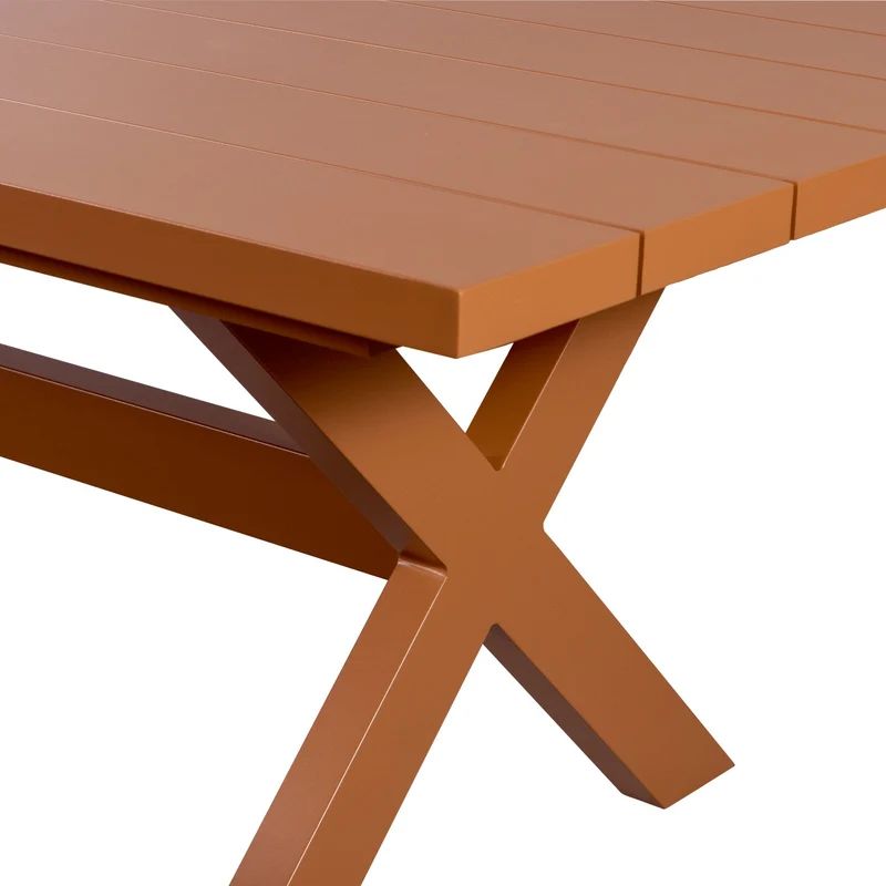 Gartentisch Terracotta Aluminium, Gartenesstisch Aluminium, Länge 220 cm