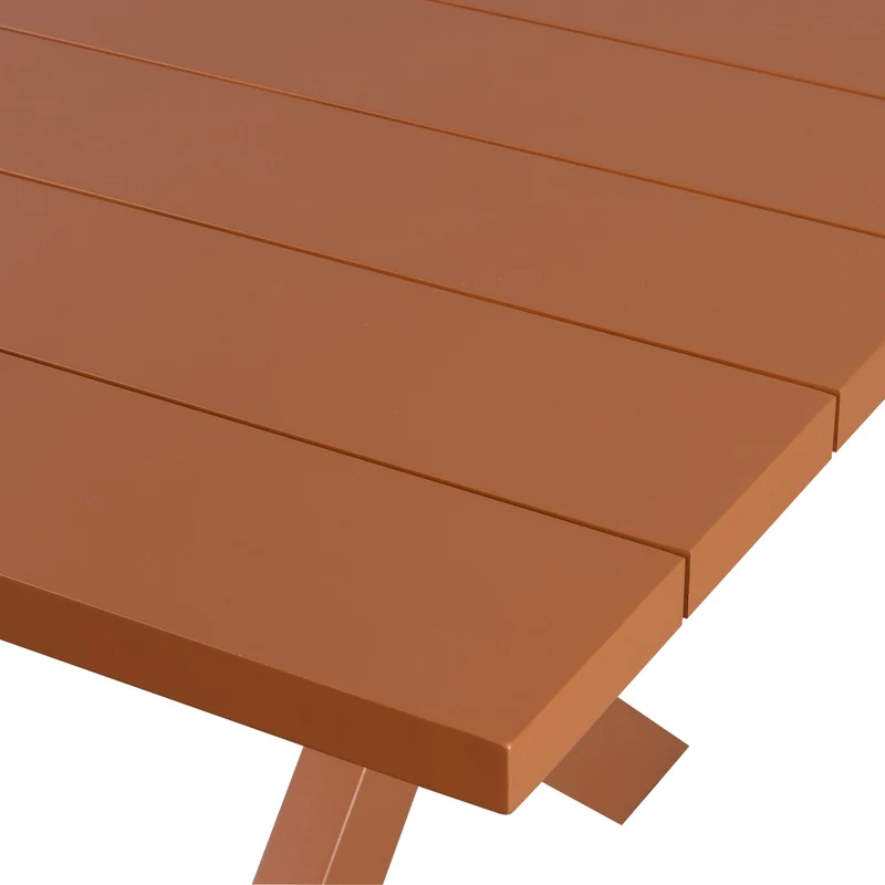 Gartentisch Terracotta Aluminium, Gartenesstisch Aluminium, Länge 220 cm