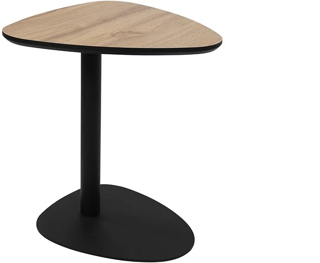 Beistelltisch Dreieck, Beistelltisch schwarz-braun, Höhe 70 cm