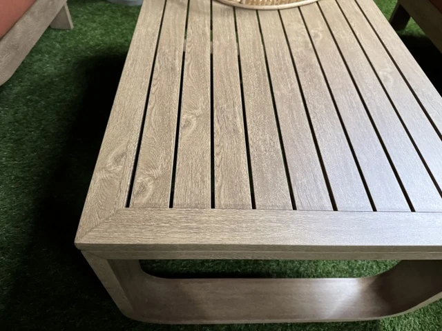 Gartensofa Terracotta, Set 4 teiliges Loungeset Holzoptik-Terracotta, Garten Sitzgruppe Terracotta
