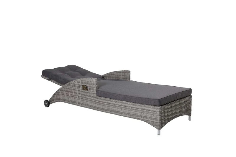 Sonnenliege Rattan grau, Länge 188 cm