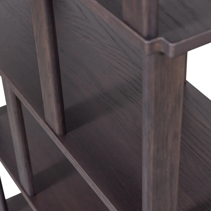 Bücherregal braun Holz, Regal braun Holz, Breite 90 cm