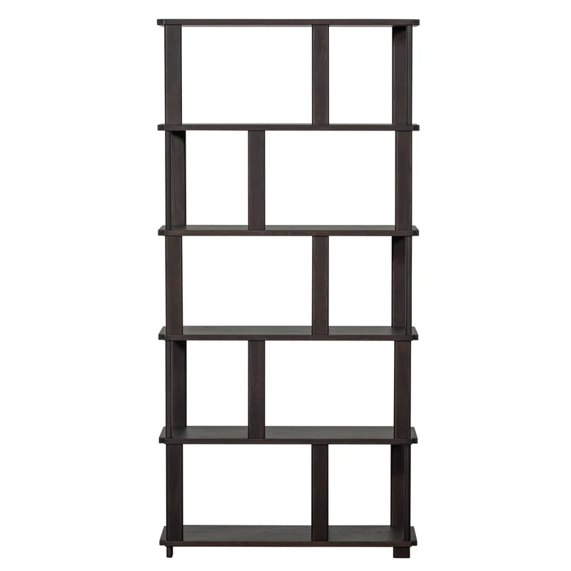 Bücherregal braun Holz, Regal braun Holz, Breite 90 cm