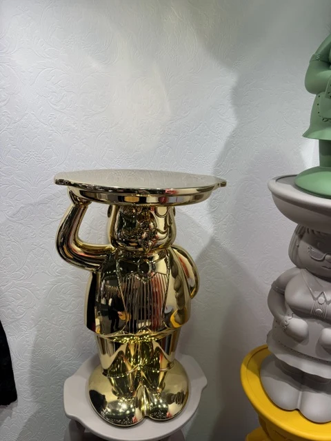 Beistelltisch Gold, Beistelltisch Kunststoff, Höhe 60 cm