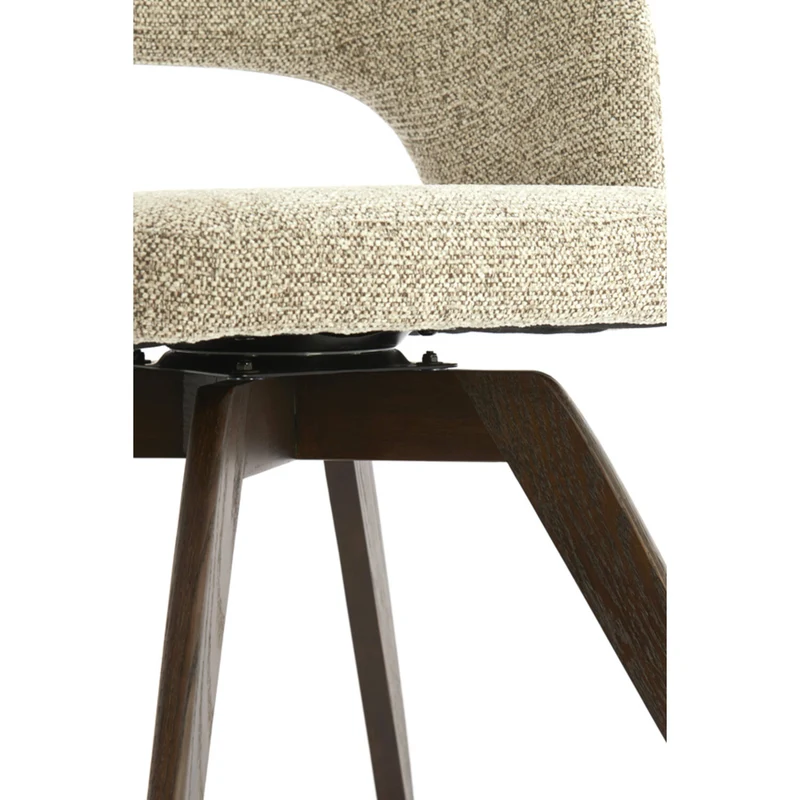 Stuhl drehbar braun gepolstert, Stuhl Holz-braun