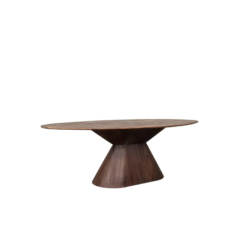 Esstisch braun, ovaler Tisch braun Holz, Länge 220 cm