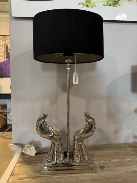 Lampenfuß Tischlampe Silber, Tischleuchte Silber, Tischlampe Silber, Höhe 49 cm