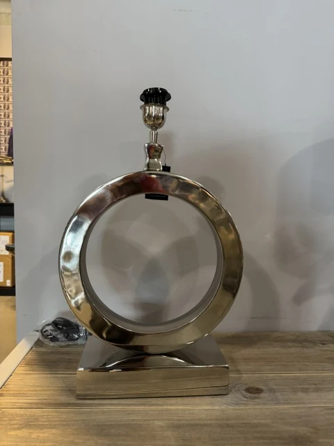 Lampenfuß Tischlampe Silber, Tischleuchte Silber, Tischlampe Silber, Höhe 58 cm