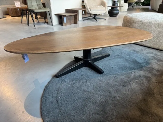 Esstisch Naturholz-Farbe oval, Tisch oval, Länge 180 cm