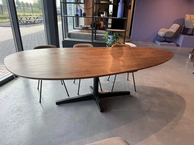 Esstisch Naturholz-Farbe oval, Tisch oval, Länge 180 cm
