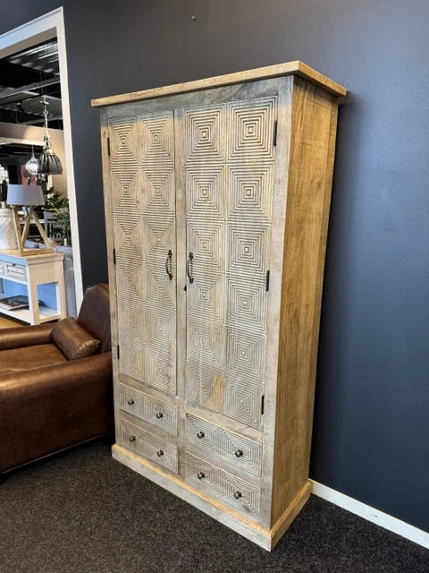 Kleiderschrank Massivholz, Schrank Holz, Breite 100 cm