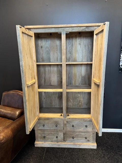 Kleiderschrank Massivholz, Schrank Holz, Breite 100 cm