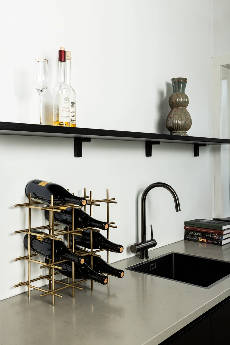 Weinregal Gold, Metall-Weinregal Gold, Breite 40 cm
