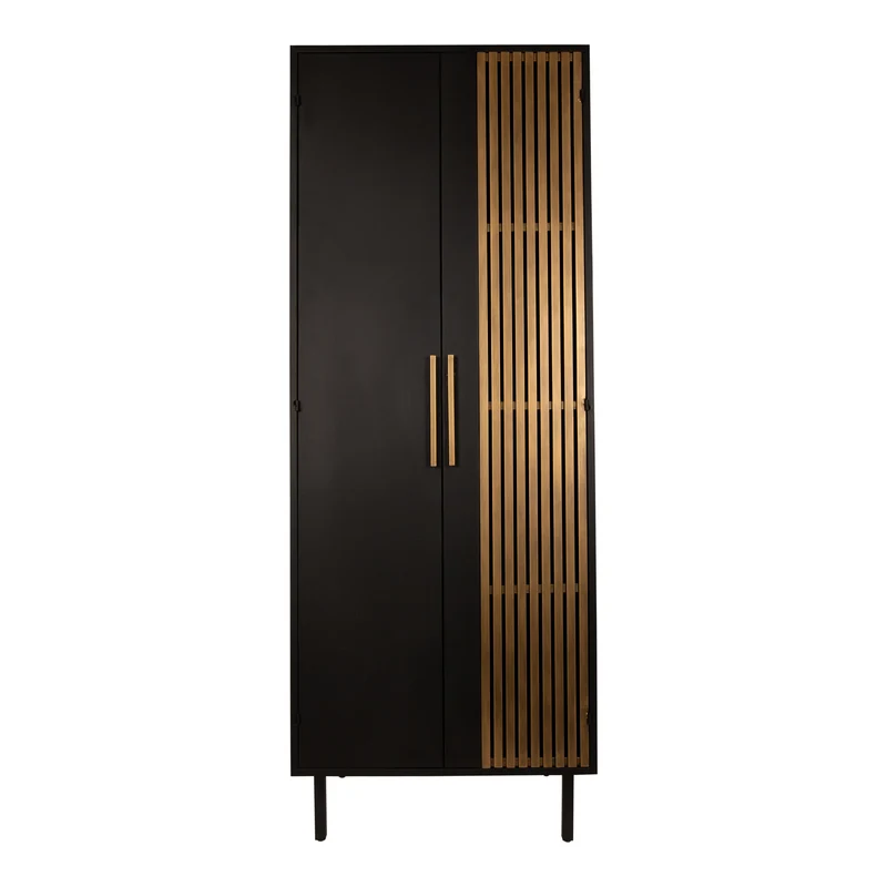 Schrank Gold-schwarz, Metallschrank Gold, Breite 70 cm