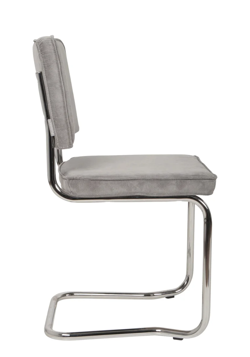 Stuhl grau stapelbar, Freischwinger Stuhl Cord-Stoff
