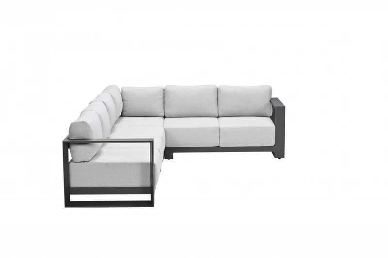 Loungesofa anthrazit-grau 4-teilig, Gartenecksofa anthrazit-grau, Gartenlounge anthrazit, Maße 230x230 cm