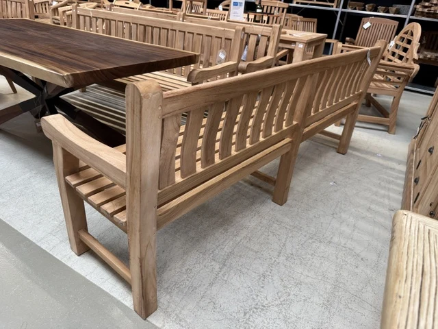 Gartenbank Teak, Gartenbank Holz-Teak, Breite 220 cm