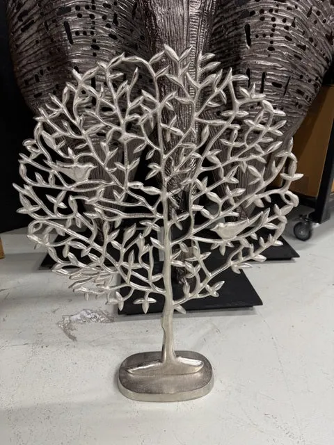 Dekobaum Silber, Baum aus Aluminium Dekoration, Höhe 75 cm
