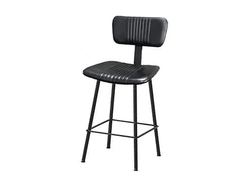 Barstuhl Leder schwarz, Barstuhl Industriedesign, Sitzhöhe 70 cm