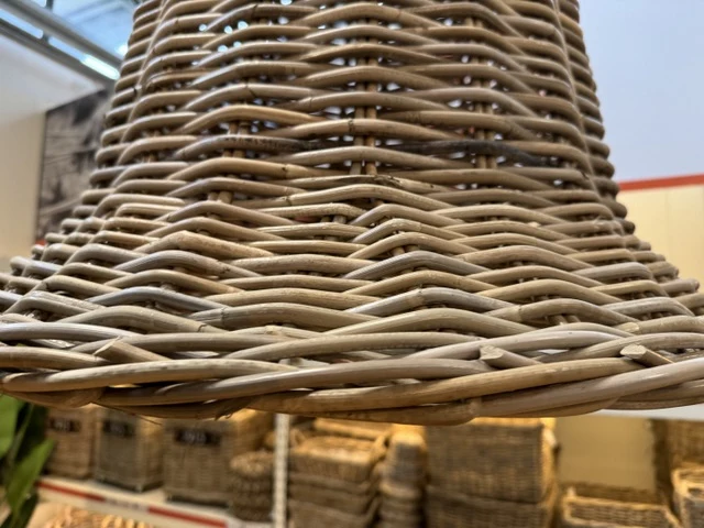 Hängelampe Glocke Rattan, Pendelleuchte Rattan, Durchmesser 70 cm