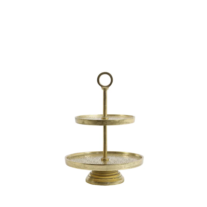 Etagere Gold, Metall Etagere Gold, Höhe 37 cm