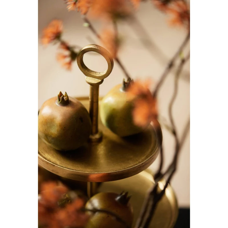 Etagere Gold, Metall Etagere Gold, Höhe 48 cm