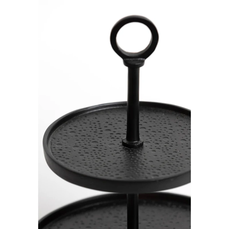 Etagere schwarz, Metall Etagere schwarz, Höhe 37 cm