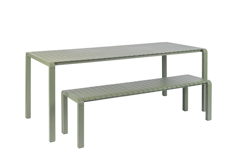 Gartenbank grün, Gartenbank Metall, Länge 175 cm