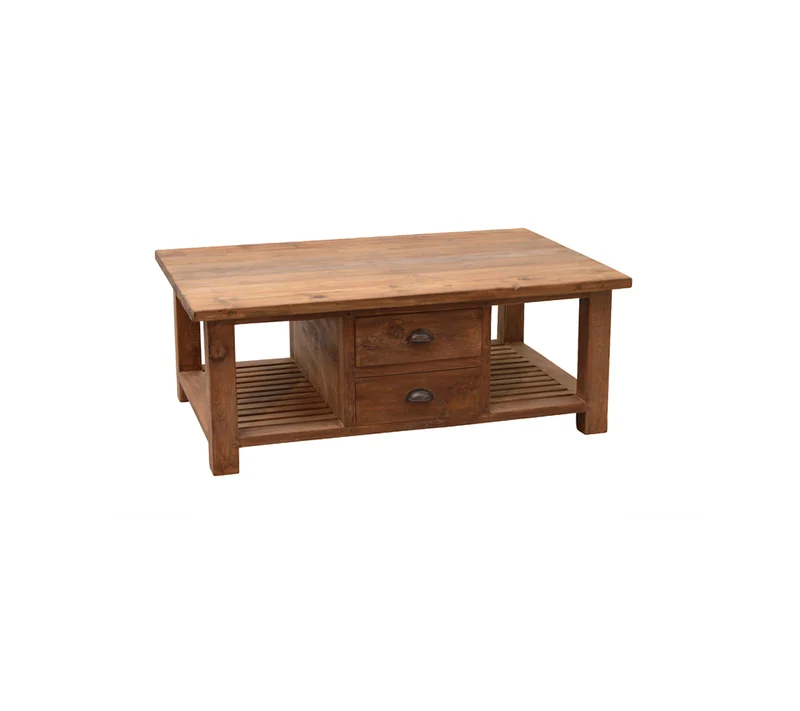 Couchtisch Teak, Couchtisch Massivholz, Länge 120 cm