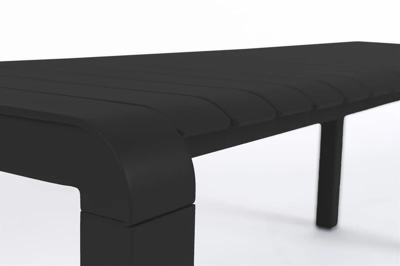 Gartentisch schwarz Metall, Metall-Gartentisch schwarz, Länge 214 cm