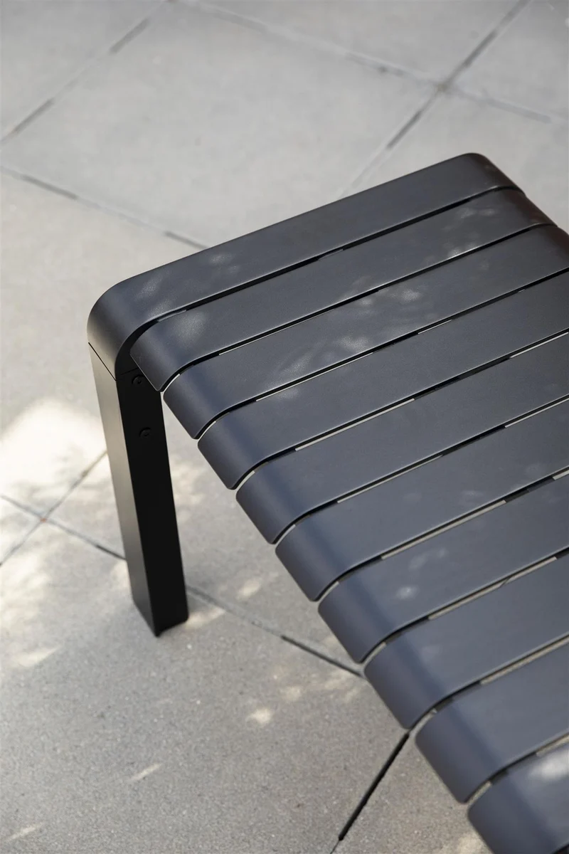 Gartenbank schwarz, Gartenbank Metall, Länge 175 cm