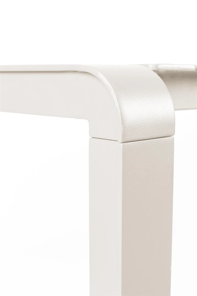 Gartentisch weiß Metall, Metall-Gartentisch weiß, Länge 214 cm
