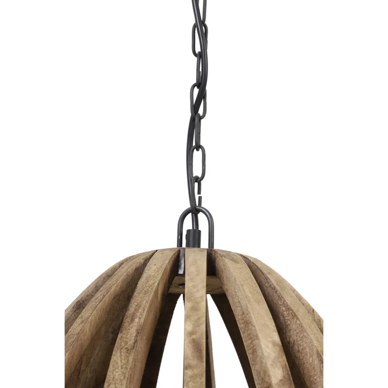 Hängeleuchte Holz, Hängelampe Holz-Metall, Ø 47 cm