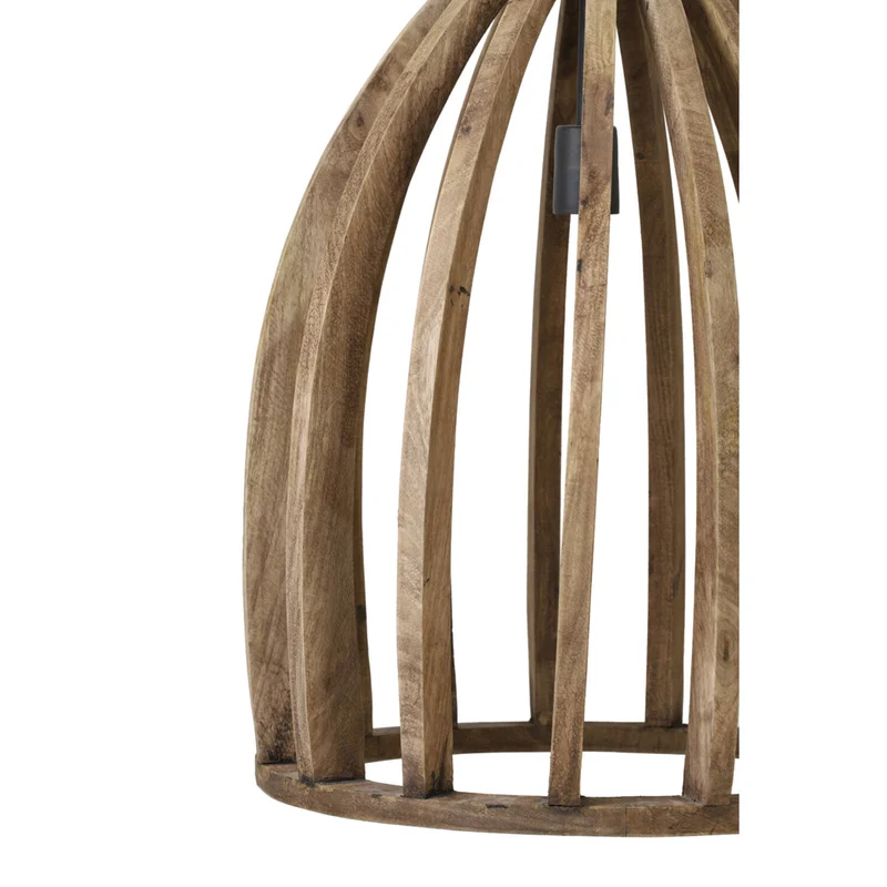 Hängeleuchte Holz, Hängelampe Holz-Metall, Ø 47 cm