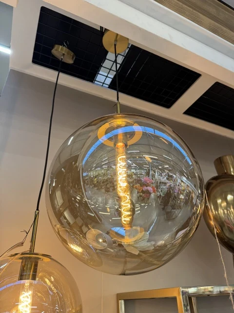 Hängeleuchte Glas rund, Hängelampe Glaskugel, Ø 48 cm