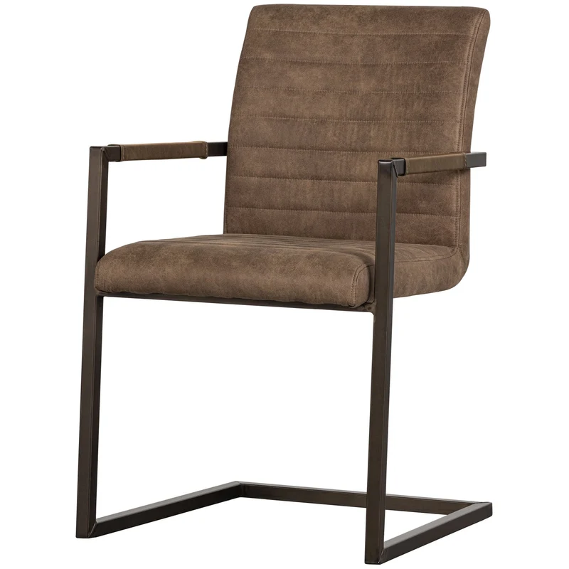 Freischwinger taupe, Stuhl taupe mit Armlehne